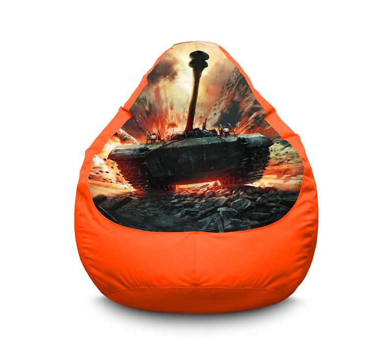 Крісло мішок iPuff World of Tanks Explosion Оксфорд XXXL 100х135 см Помаранчевий