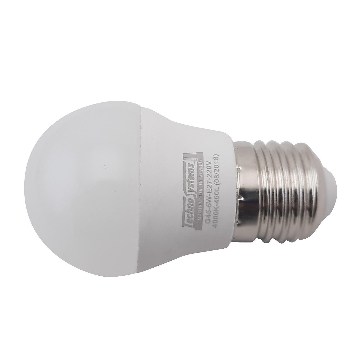 Лампа світлодіодна TechnoSystems LED Bulb G45 5Вт E27 4000К 450Лм ICCD (куля) TNSy5000037