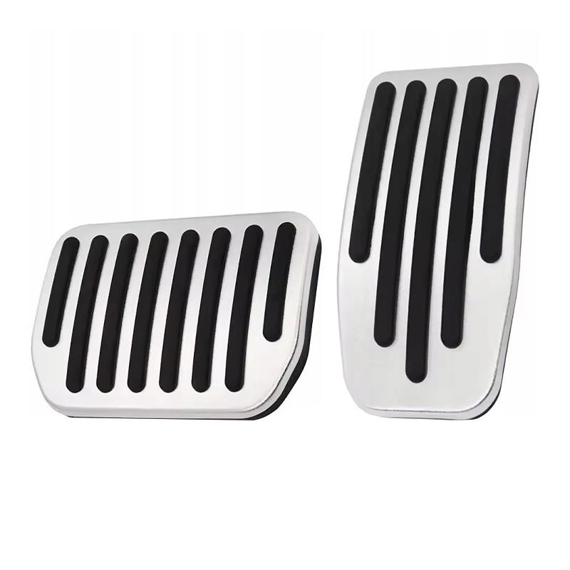 Набор декоративных накладок на педали Lesko Tesla Model 3 Model Y 2017-2023 2 шт. Silver (TSL21120703)