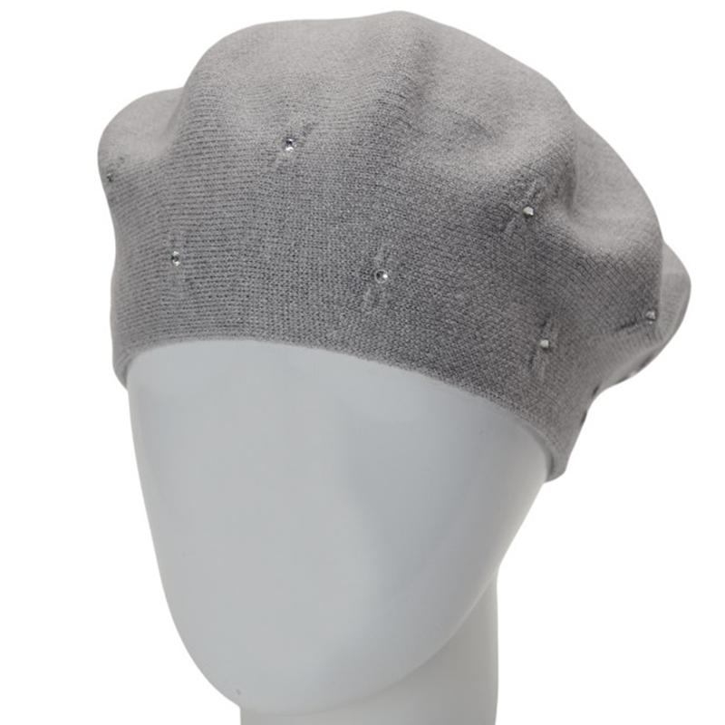 Берет женский двойной Novita Чили one size Серый меланж (284255)