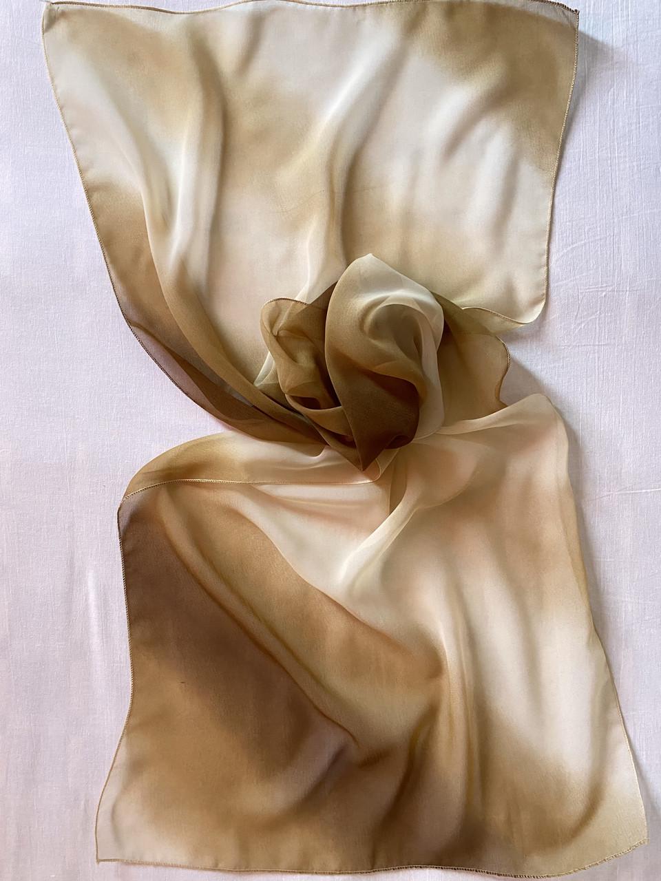 Шарф женский шарф из шифона Бежево-коричневый