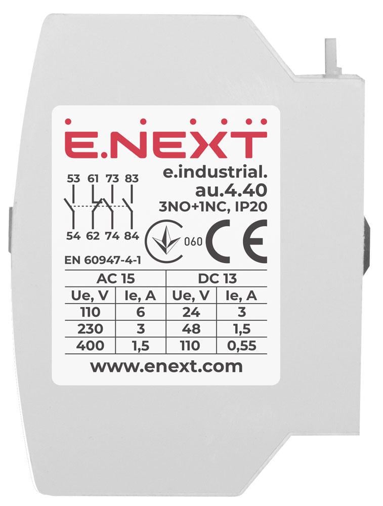 Контакт дополнительный E.NEXT e.industrial.au.4.40 4NO (i0140003) - фото 3