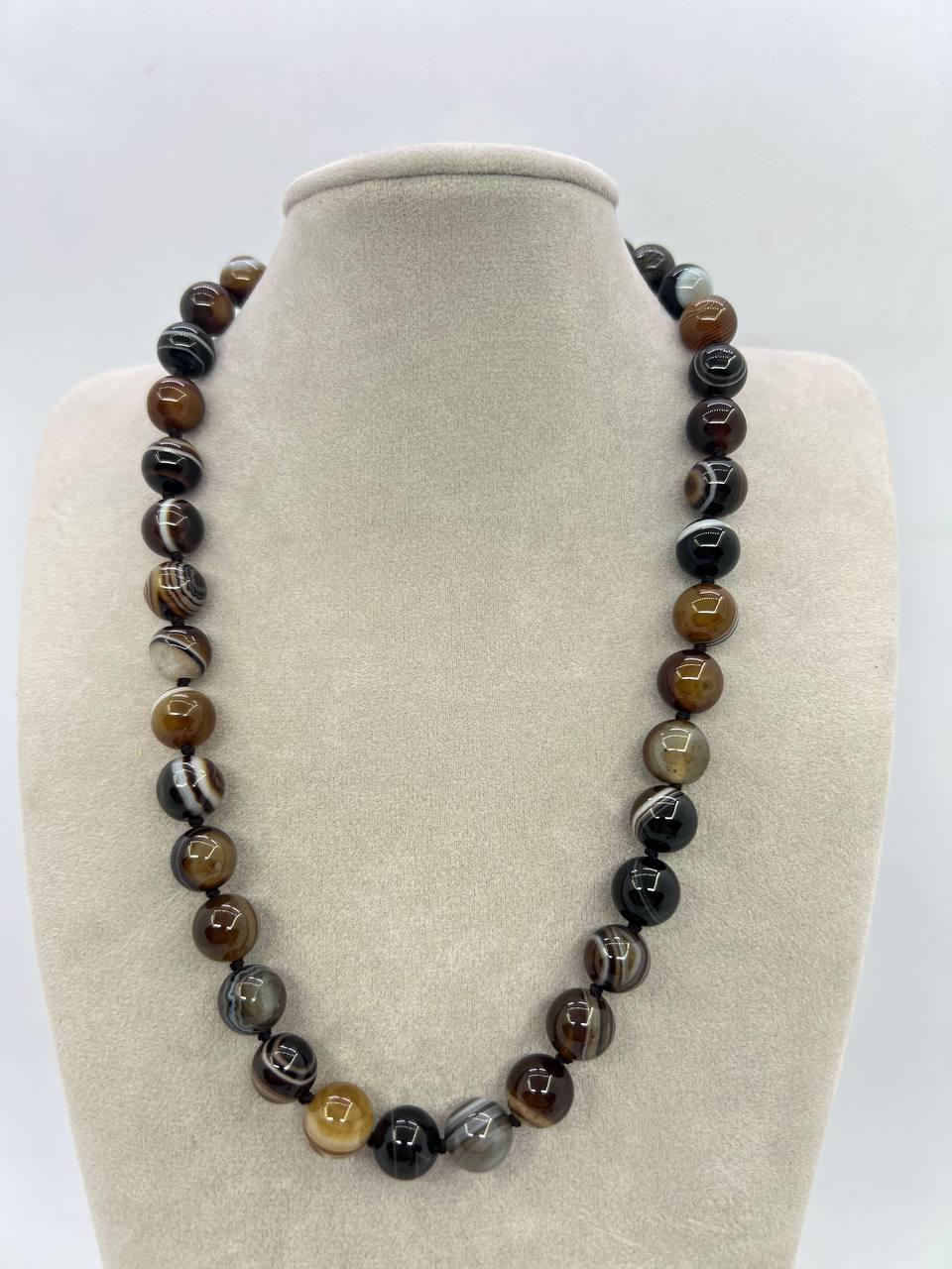 Бусы агат 10 мм 42 см Разноцветный (12062)