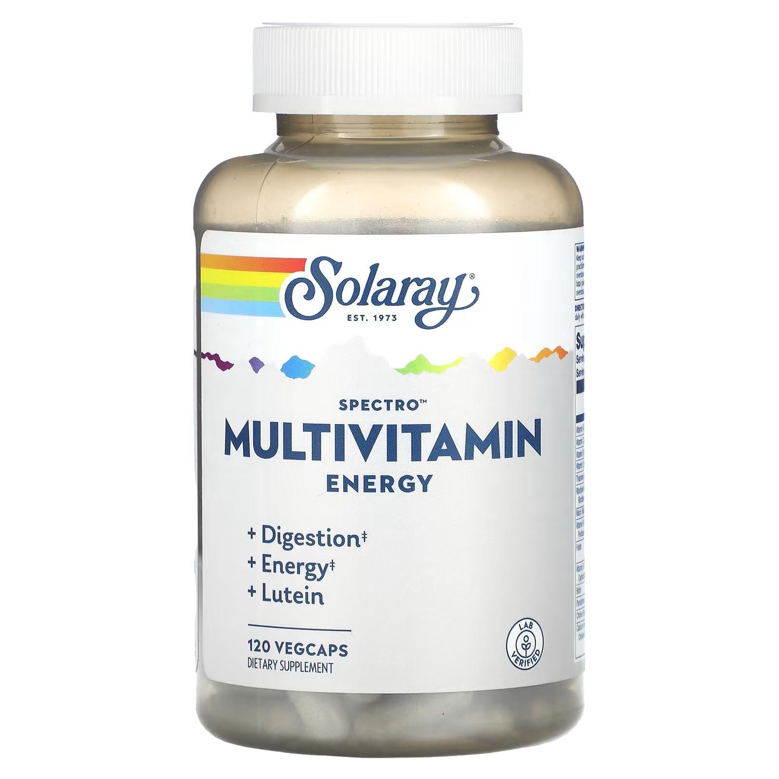 Мультивітаміни Solaray Spectro Energy Multivitamin для енергії 120 Veg Caps