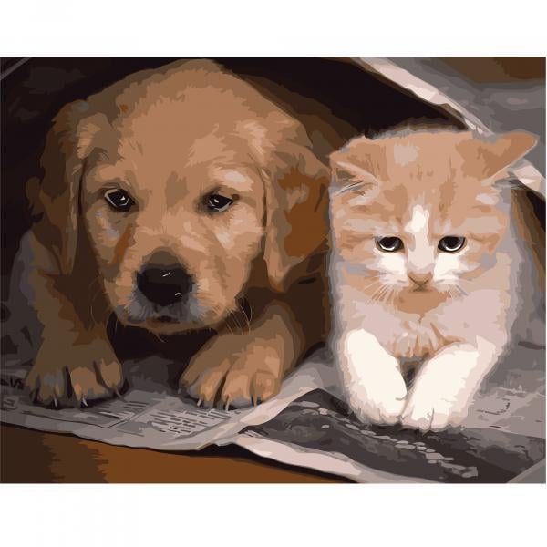 Картина по номерам Strateg Хорошие друзья 40х50 см термопакет (VA-0521)