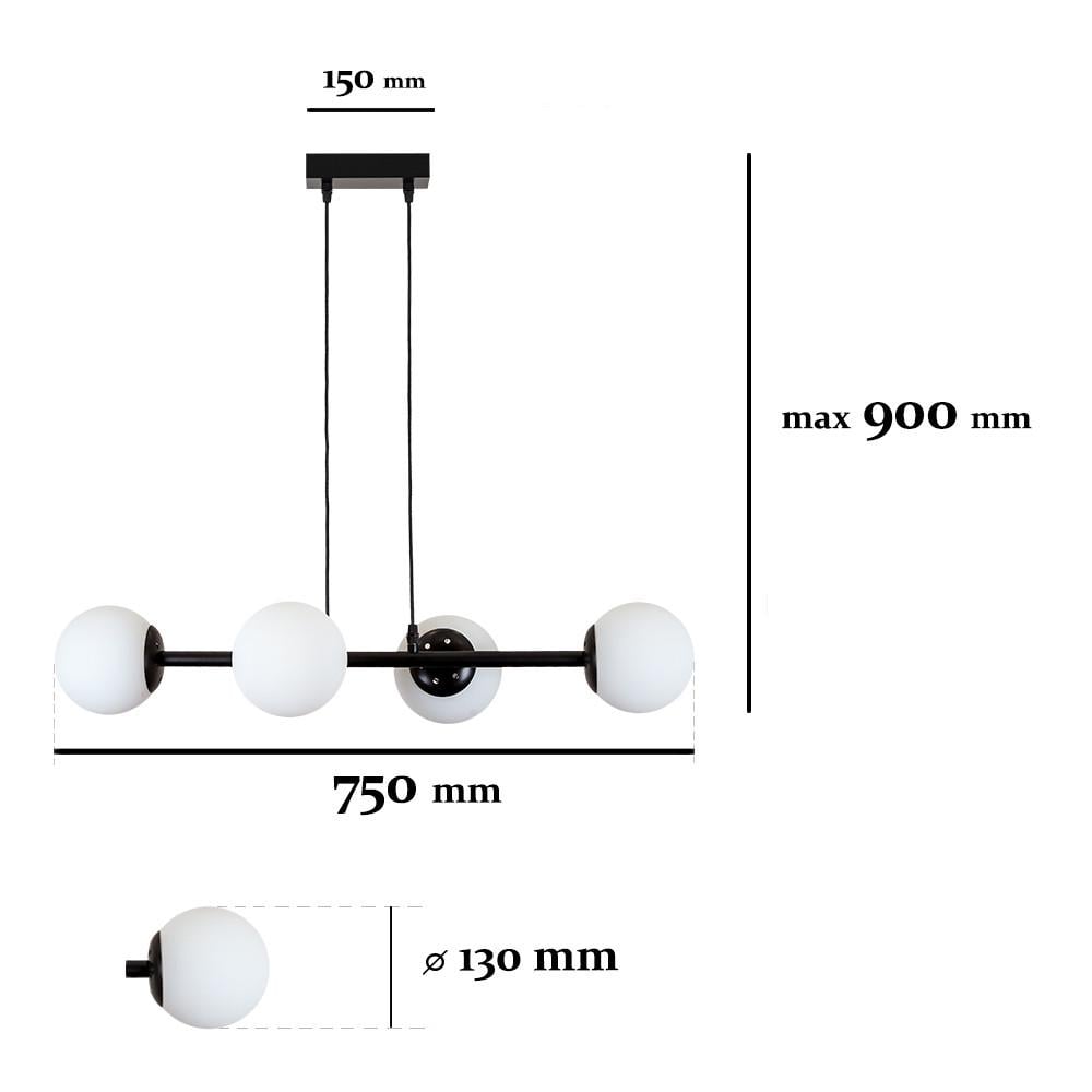 Люстра 7529909-4 Bk/Wh Черный/Белый (lvs4781) - фото 2 Люстра 7529909-4 Bk/Wh Черный/Белый (lvs4781) - фото 2