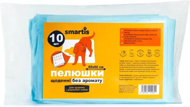 Пелюшки щоденні Smartis 38 г/4 г 60х60 см 10 шт.