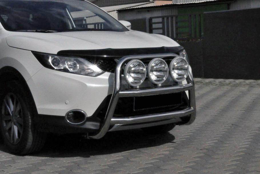 Кенгурятник WT018 CAN для Nissan Qashqai 2014-2021 гг. нержавеющая сталь Хром