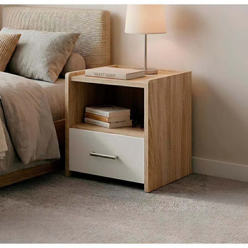 Тумба приліжкова Еверест Тандем 40х40х40 см Дуб сонома/Білий (33089775)