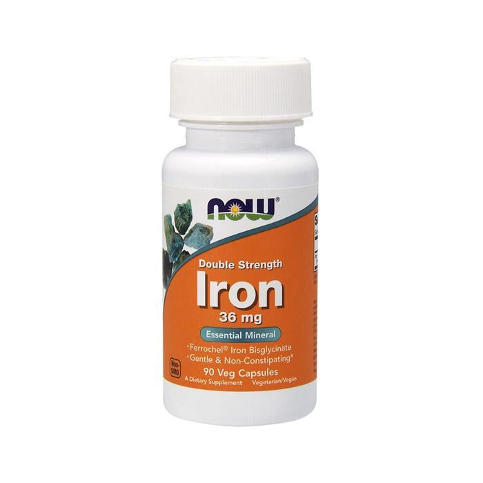 Железо бисглицинат хелат NOW Iron 36 mg Double Strength 90 вер. капс.