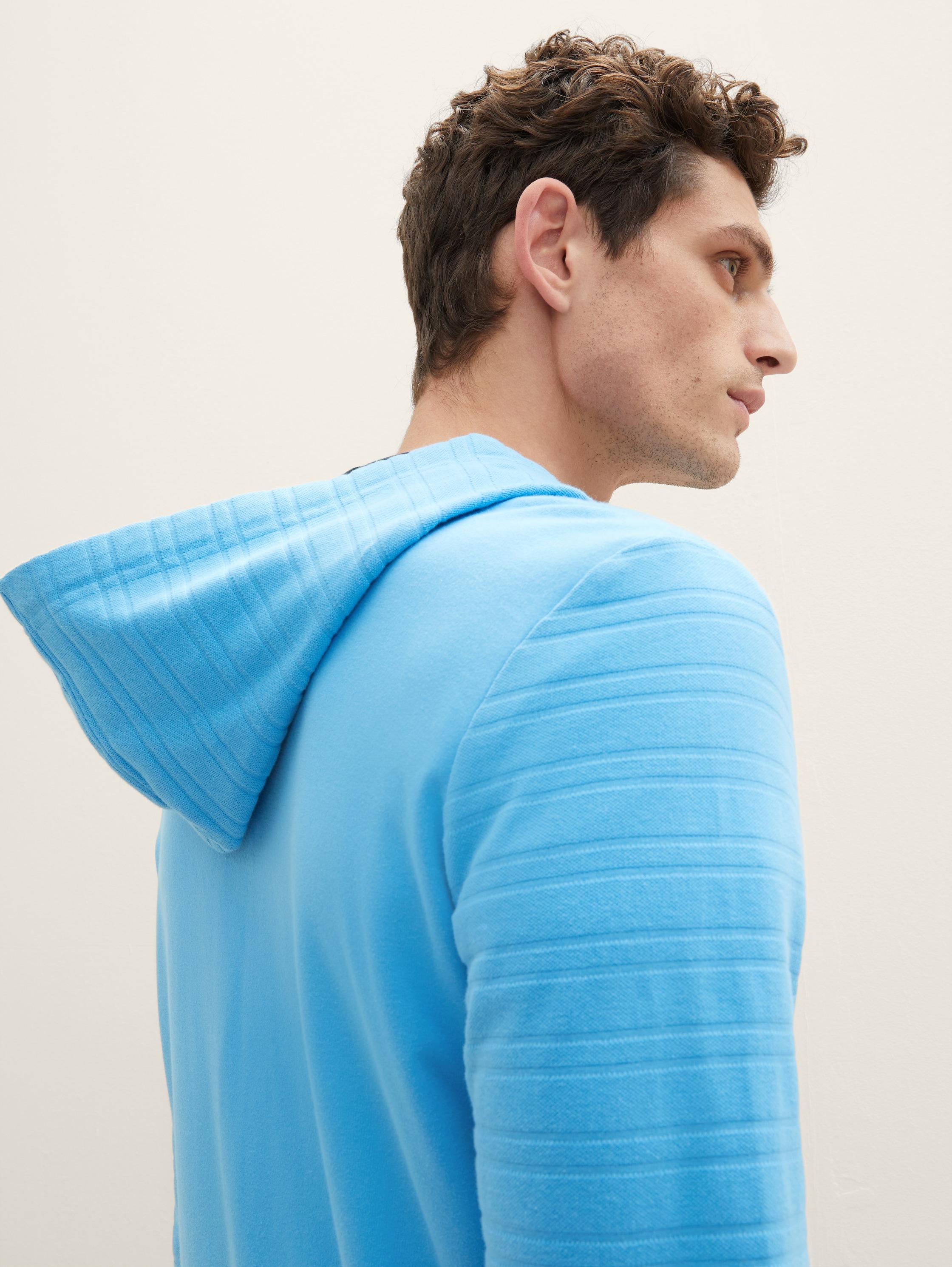 Худі Tom Tailor Textured Zip L Блакитний (21346217) - фото 4