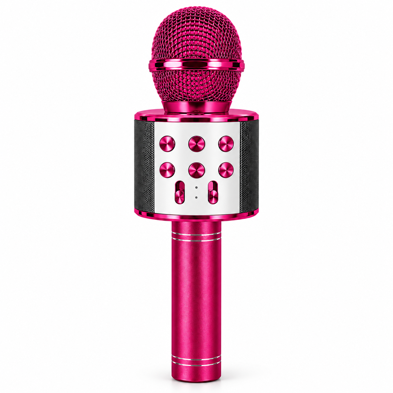 Караоке-микрофон беспроводной Wster WS-858 2в1 Bluetooth-колонка и MP3-плеер Малиновый (MX-11056M)