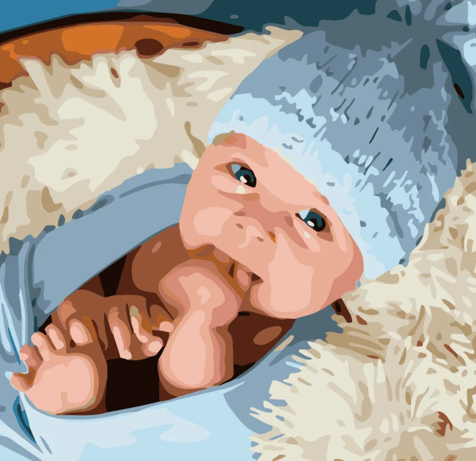 Картина по номерам Strateg Сладкий кулачек 40х40 см (SK013)