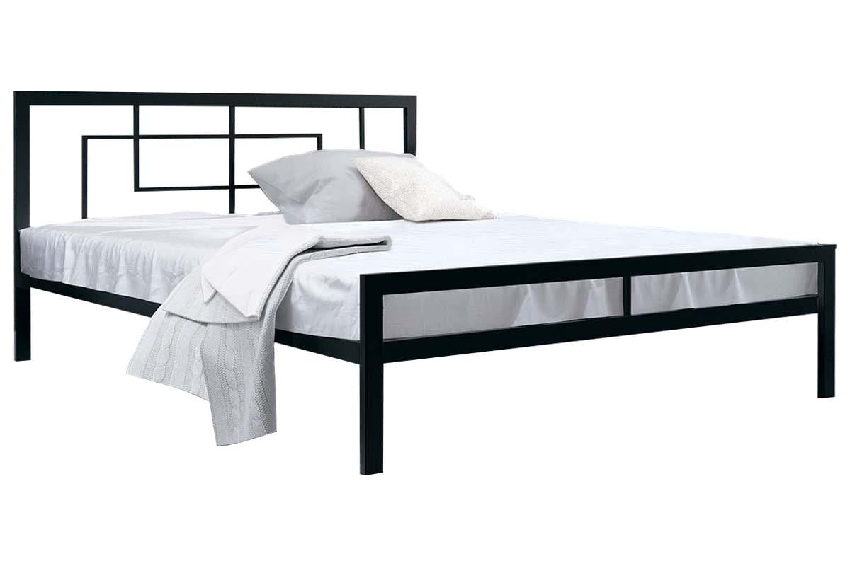 Кровать двуспальная Металл-Дизайн Квадро 180х200 см Черный бархат (48481)