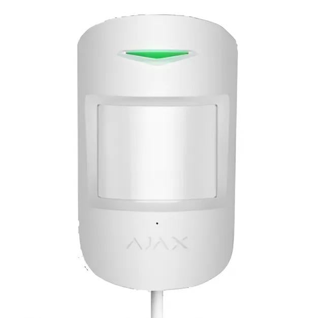 Извещатель движения и разбития стекла проводной Ajax CombiProtect Fibra с защитой IP50 Белый (26075058)