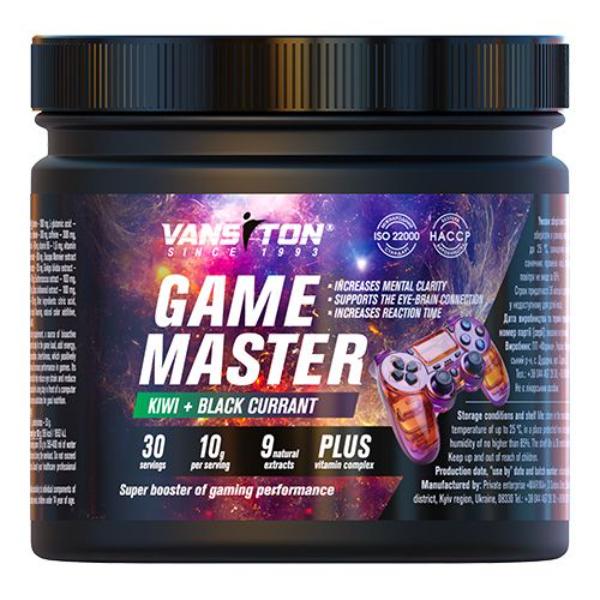 Спортивный энергетик Vansiton Game Master Kiwi/Black Currant 300 г/30 порций (24068134)