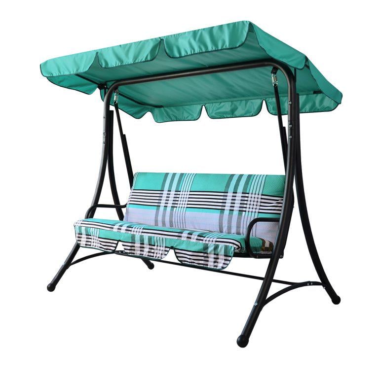 Качели садовые Келли Бязь зелено-серая полоска Зеленый