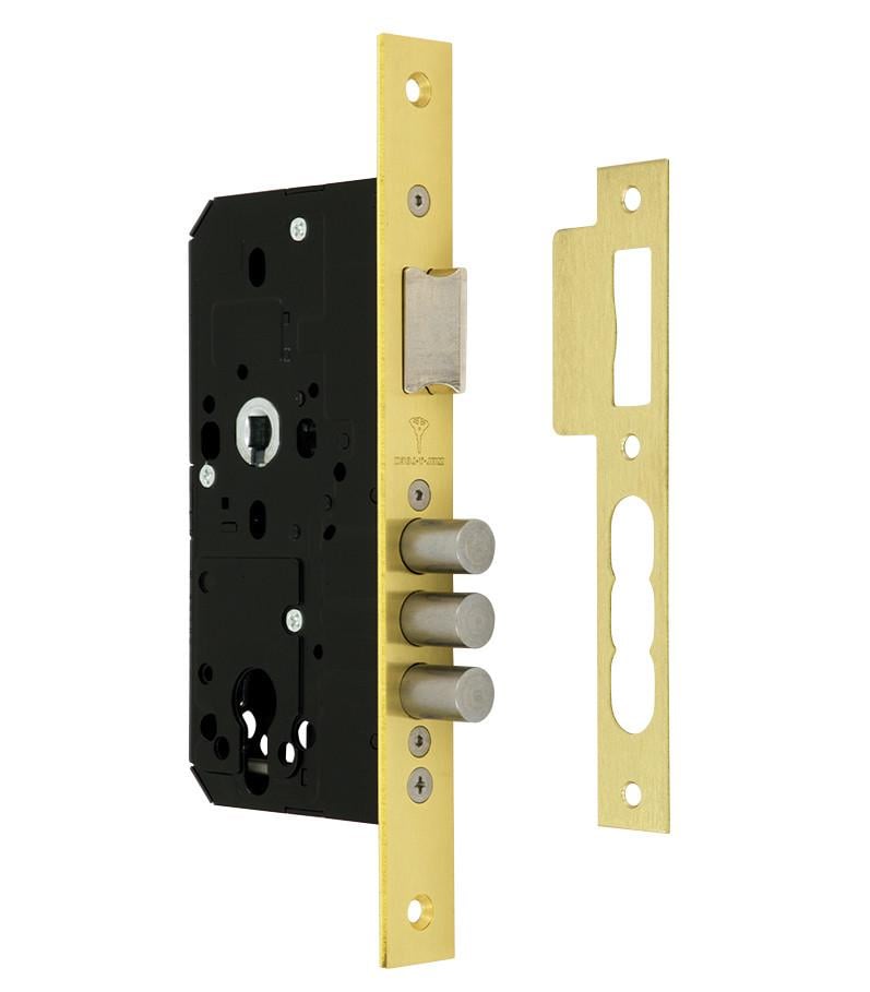 Замок врезной Mul-T-Lock 1-WAY DIN 972 PB Латунь матовая (1705781688)