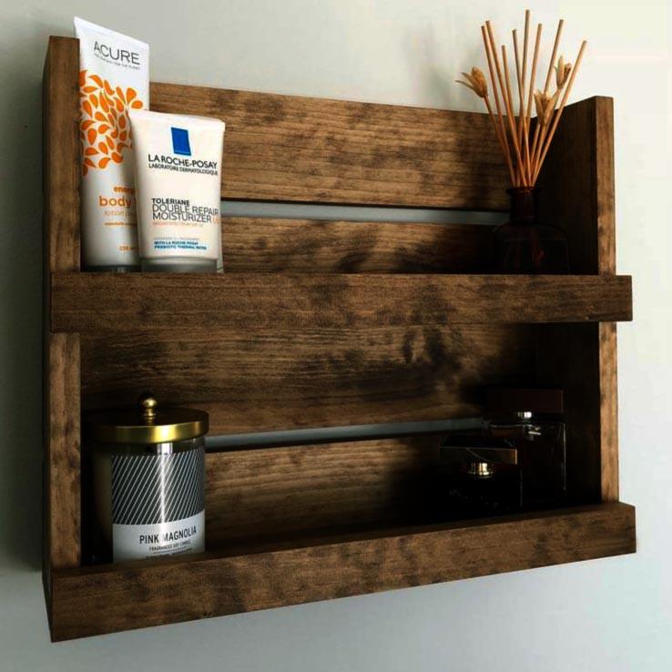 Полка для ванной из дерева Виттен 45 Сепия (ВНП/452108)