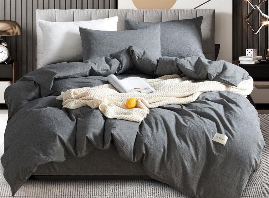 Постельное белье Vie Nouvelle Washed cotton евро на резинке вареный хлопок 200х220 см (W8E180)