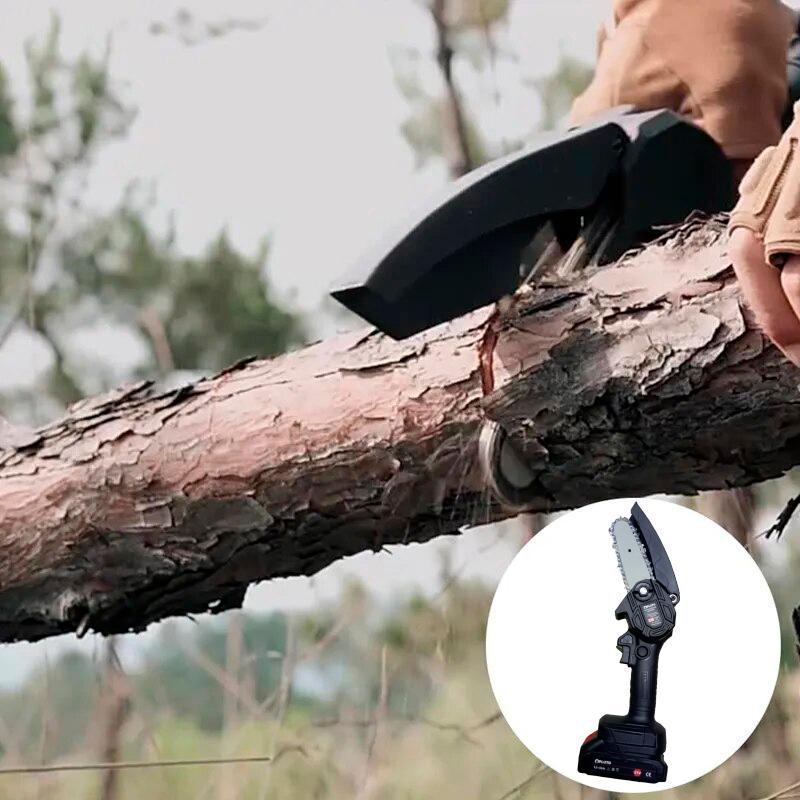 Пила акумуляторна ланцюгова міні Chain Saw у пластиковому кейсі з 2-ма акумуляторами - фото 6