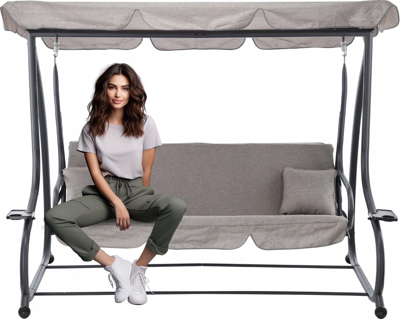 Садовая качеля GardenLine KRE3095 210x120x170 см Серый (2254822348)