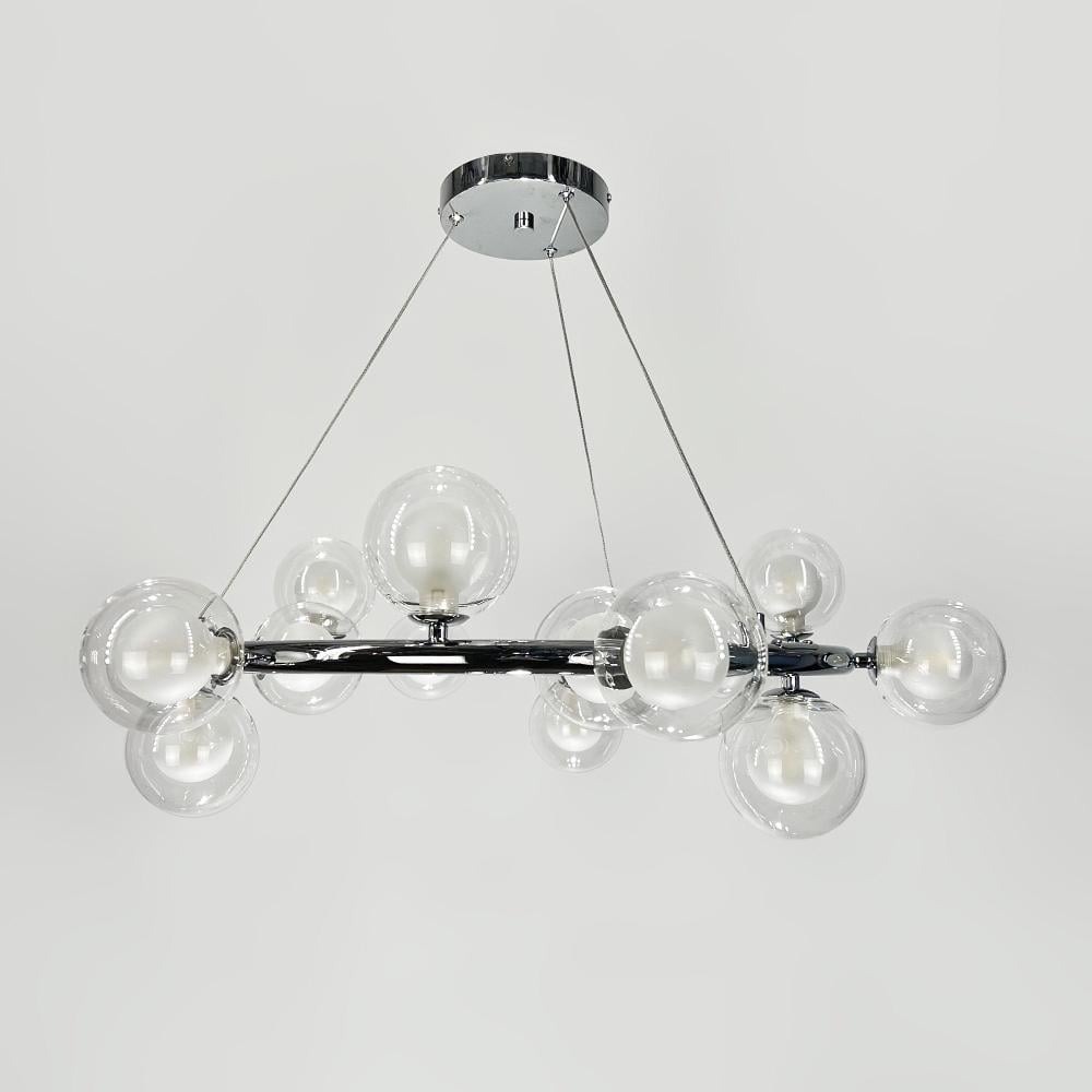 Люстра подвесная кольцо Light House LNF-17563/15 CH/CL цоколь G9 с двойными плафонами Ø 75 см Хром