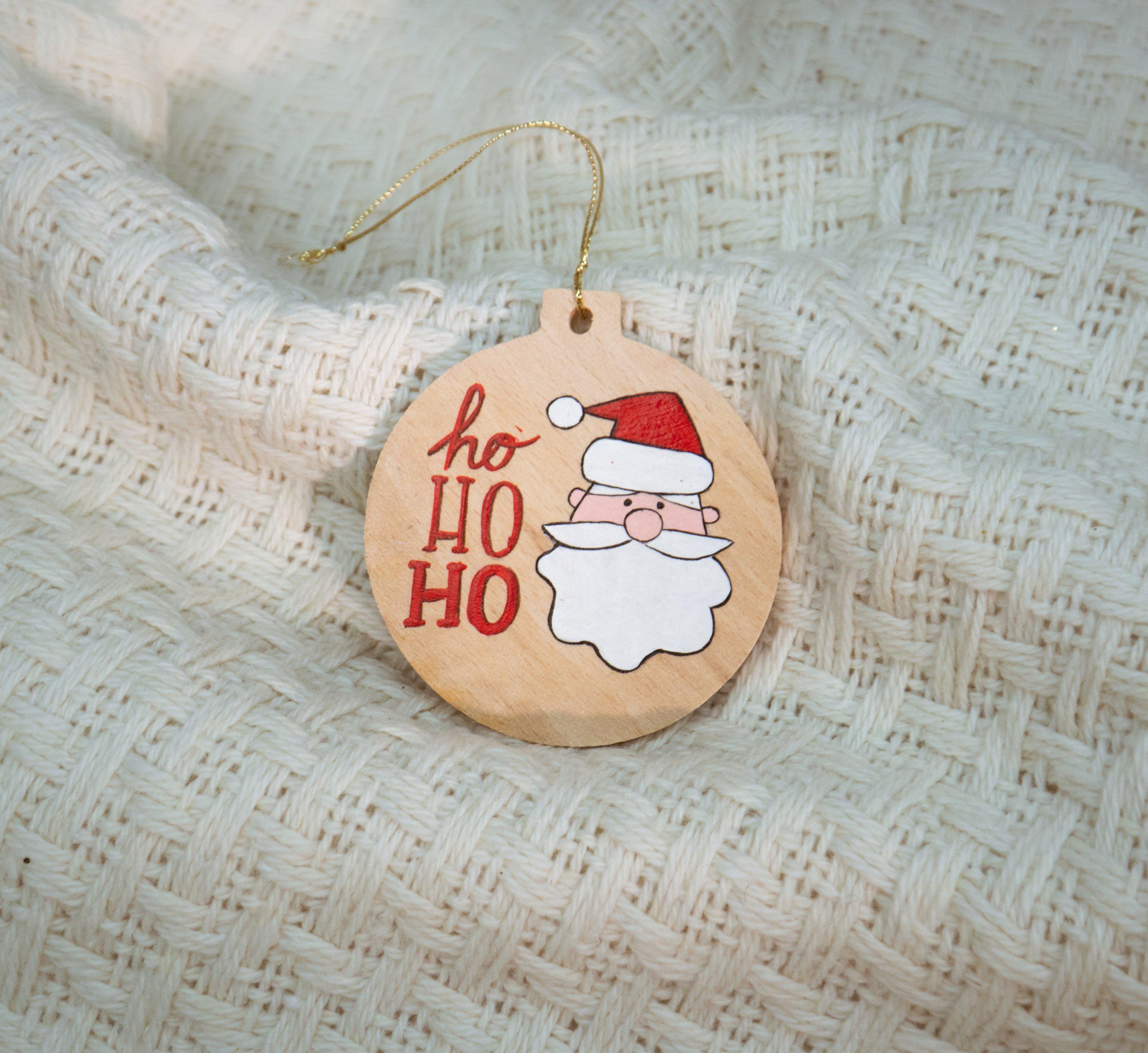 Новогодняя игрушка ручной работы из дерева Ho-Ho-Ho (yan-9)