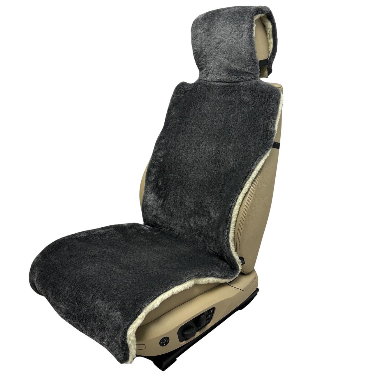 Накидка-чехол универсальная меховая на переднее сиденье авто из овчины Runa Серый (304-1-N)