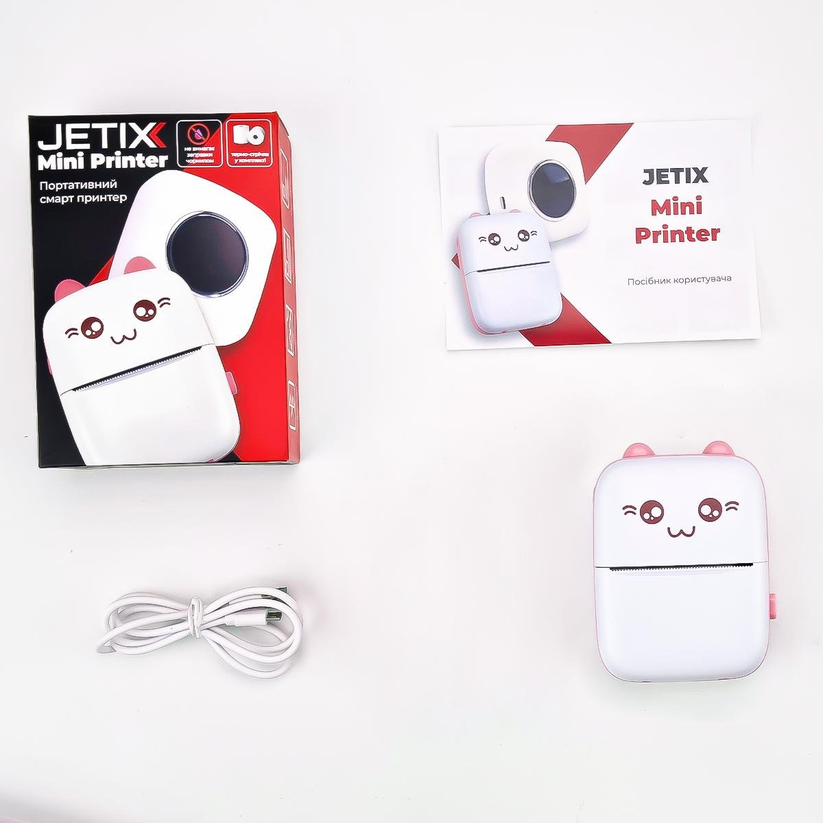 Принтер дитячий портативний Jetix Mini з термодруком Pink (JMP-1) - фото 10