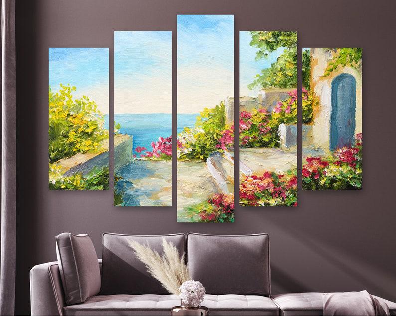 Модульная картина на холсте KIL Art Дом возле моря из пяти частей 112x68 см (M51_M_87)
