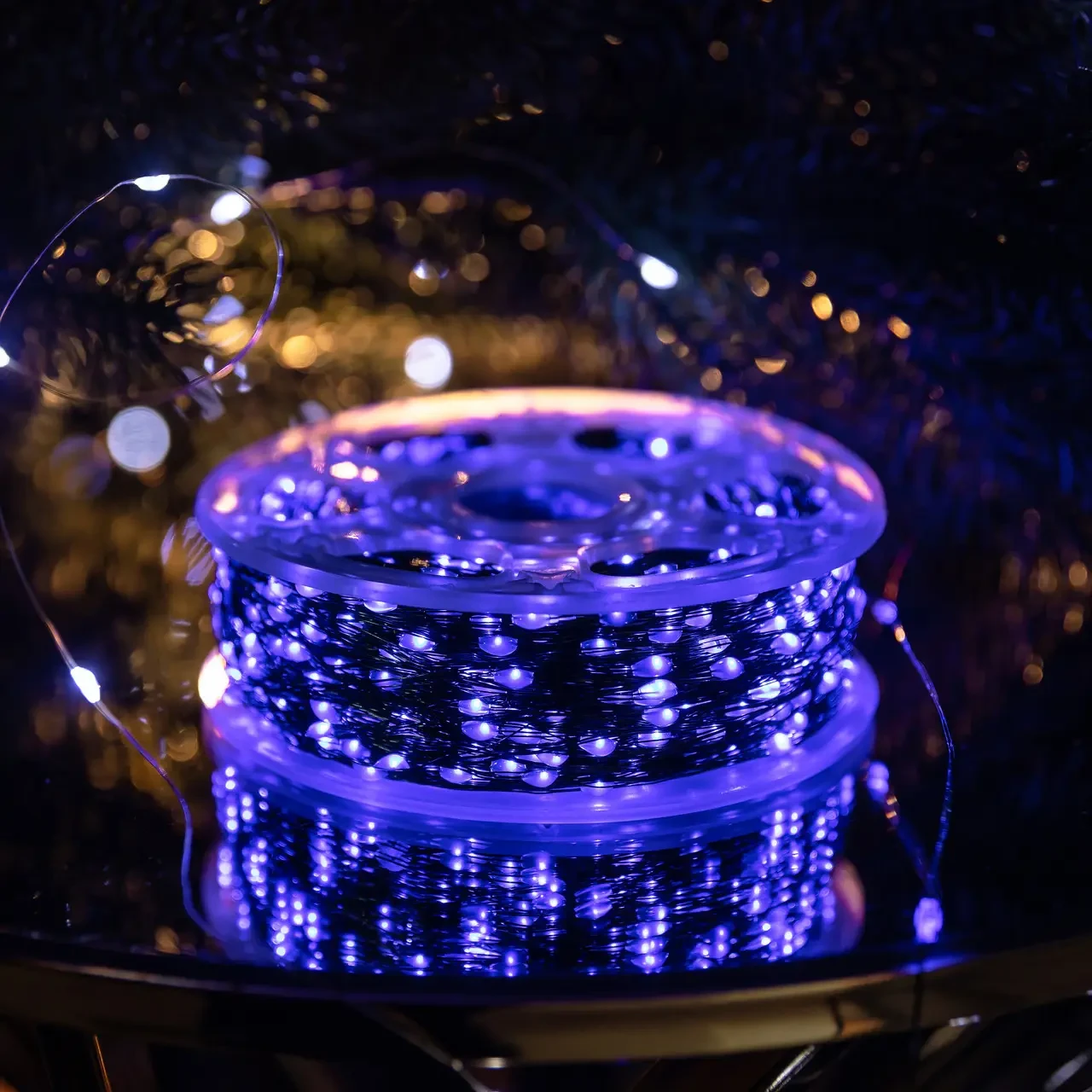 Гирлянда сетевая роса нить капля на пульте 50 м 500 LED RGB светодиодов Синий (500L50MGBL) - фото 2 Гирлянда сетевая роса нить капля на пульте 50 м 500 LED RGB светодиодов Синий (500L50MGBL) - фото 2