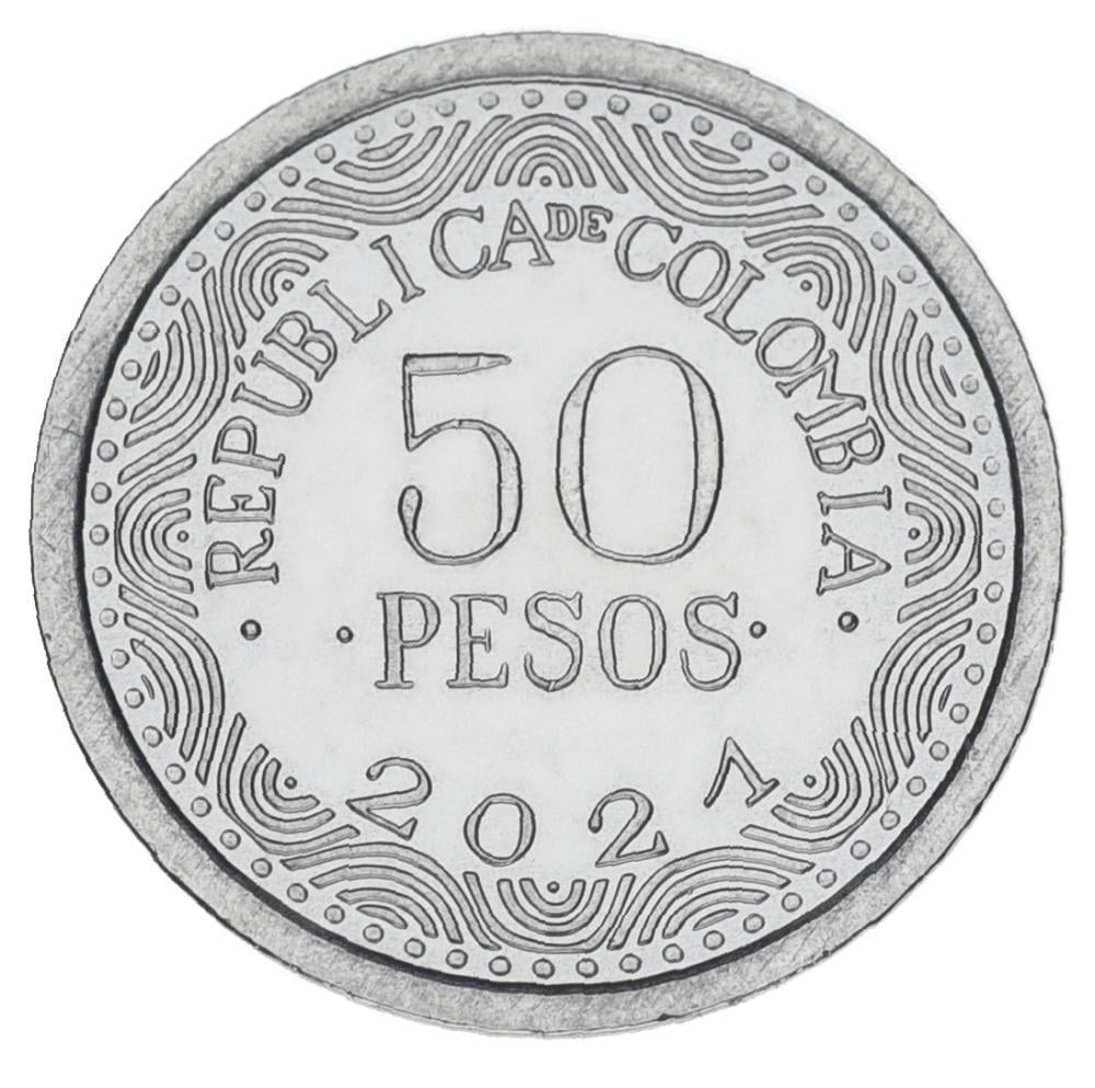 Коллекционная монета Колумбия 50 песо 2021 UNC Медведь (М20023)