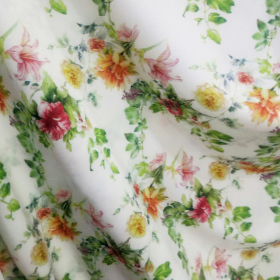 Ткань плательная IDEIA Супер Софт 180/1 лилии 1,5 м Молочный (2200004097190)