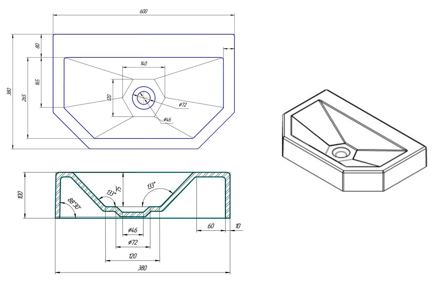 Умивальник підвісний Status Convers 60 White (675) - фото 8