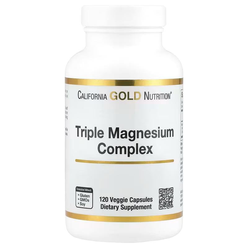 Комплекс с тройным магнием California Gold Nutrition Triple Magnesium Complex/Malate/Bisglycinate Chelate 120 вег. кап. Комплекс с тройным магнием California Gold Nutrition Triple Magnesium Complex/Malate/Bisglycinate Chelate 120 вег. кап.