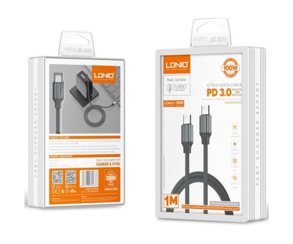 Кабель Data LDNIO LC441c Type-C to Type-C 100W Gray - фото 2