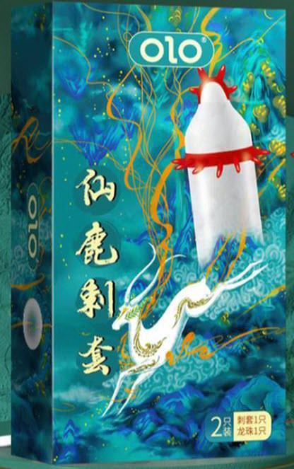 Презерватив OLO Fairy deer Spiny condom з вусиками з кулькою (OLO206790) - фото 12