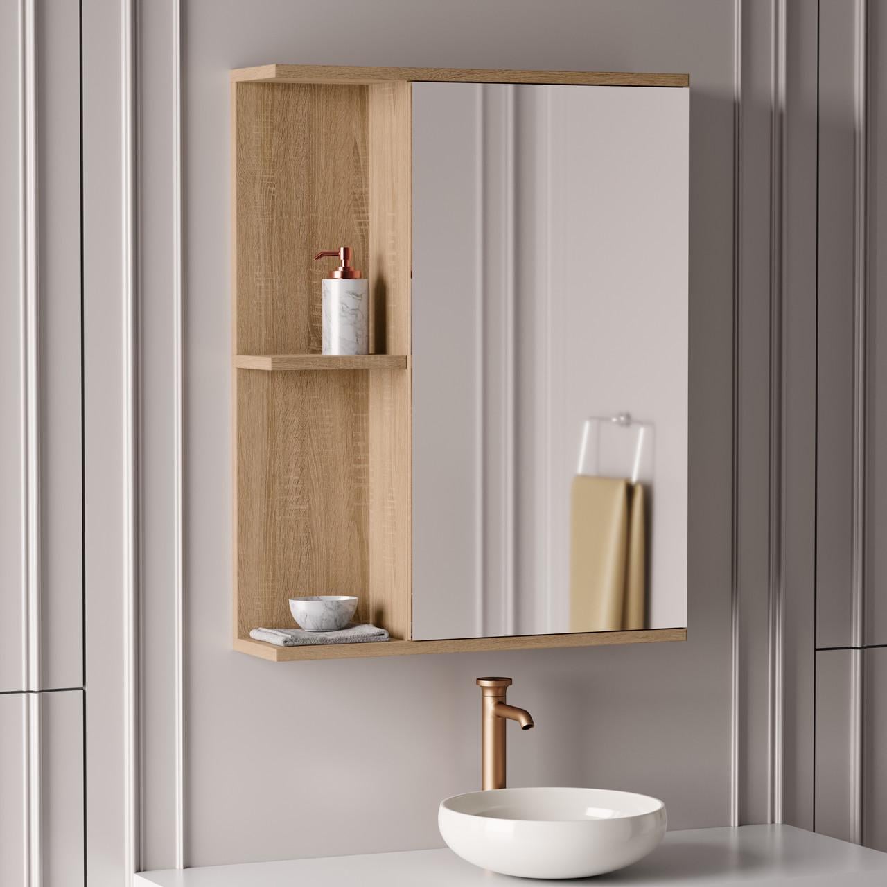 Зеркало в ванную комнату My Room VK-01 с полками 580x740x150 мм Дуб сонома (687543657908298743098798234)