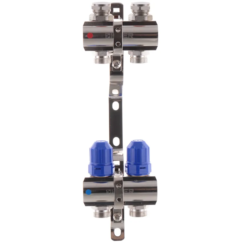 Коллекторный блок с термостатическими клапанами KOER KR.1100-02 1"x2 Ways (KR2628)