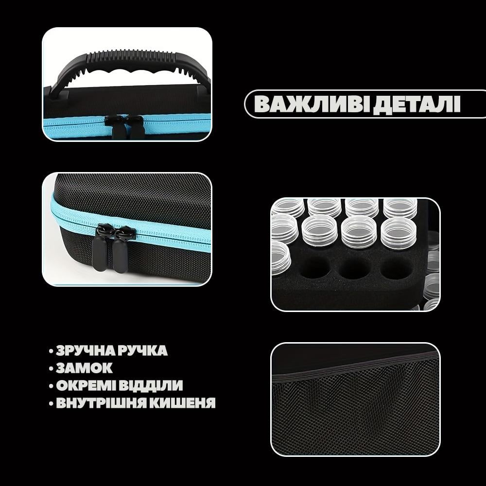 Органайзер для насіння маркуванням та аксесуарами 30 баночок (ORGNSN-BLK-0778) - фото 3