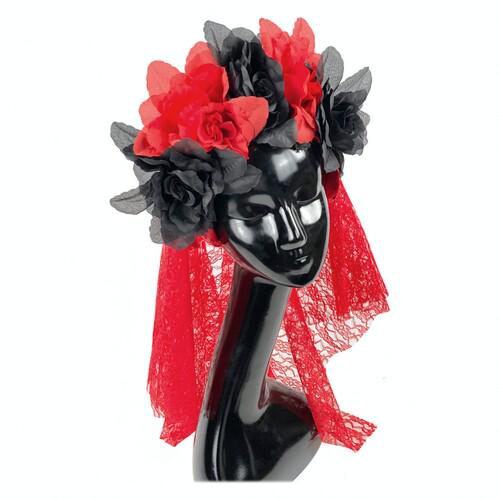 Обруч Santa Mariya с фатой SETA Decor 19-923RD-BLK