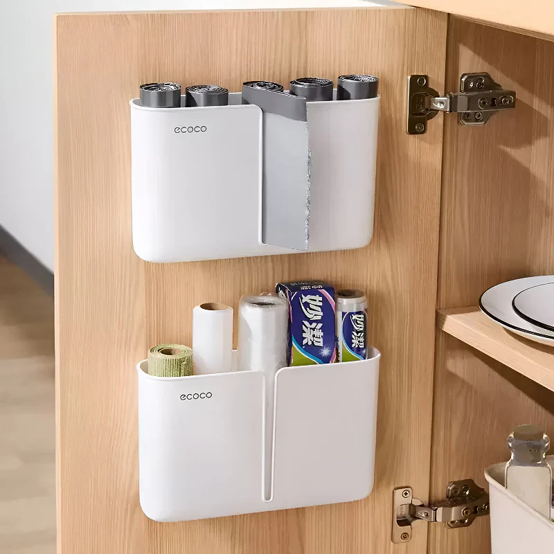 Органайзер ECOCO для хранения мусорных пакетов Белый (25763780) - фото 2 Органайзер ECOCO для хранения мусорных пакетов Белый (25763780) - фото 2