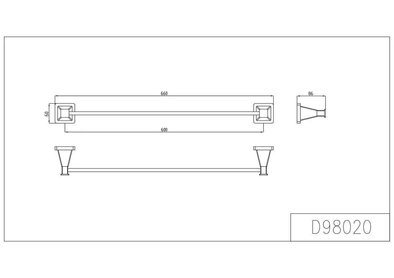 Полотенцедержатель Gappo G1901 660 мм Хром (SQ-1037867) - фото 2