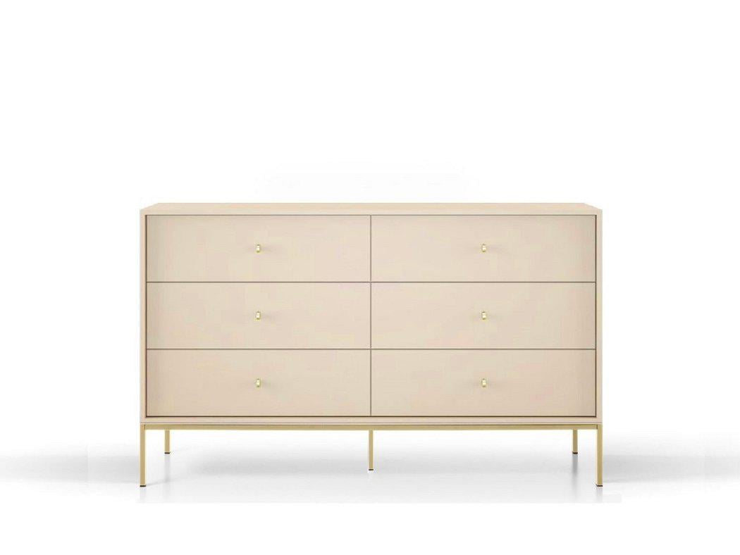 Комод Perfect Home Mono MKS154 с 6 ящиками и золотыми ножками Бежевый песочный (PFH-091209)
