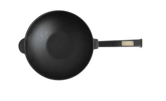 Сковорода чугунная Brizoll WOK с деревянной ручкой и чугунной крышкой 2,8 л Black (W26HP1-1) - фото 4