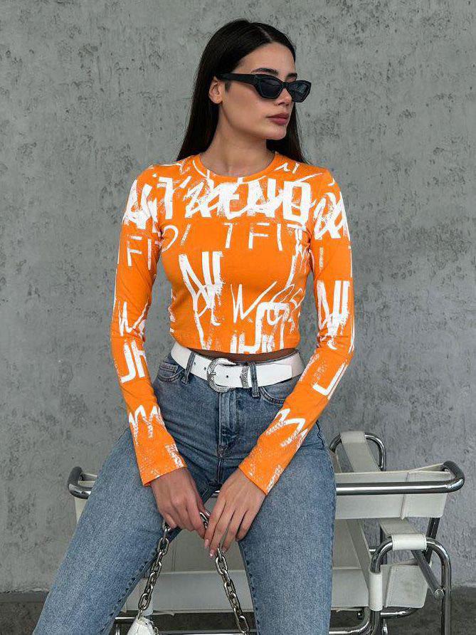 Футболка Forstime 796x26 довгий рукав жіноча M/L Помаранчевий (191973-1) - фото 2 Футболка Forstime 796x26 довгий рукав жіноча M/L Помаранчевий (191973-1) - фото 2