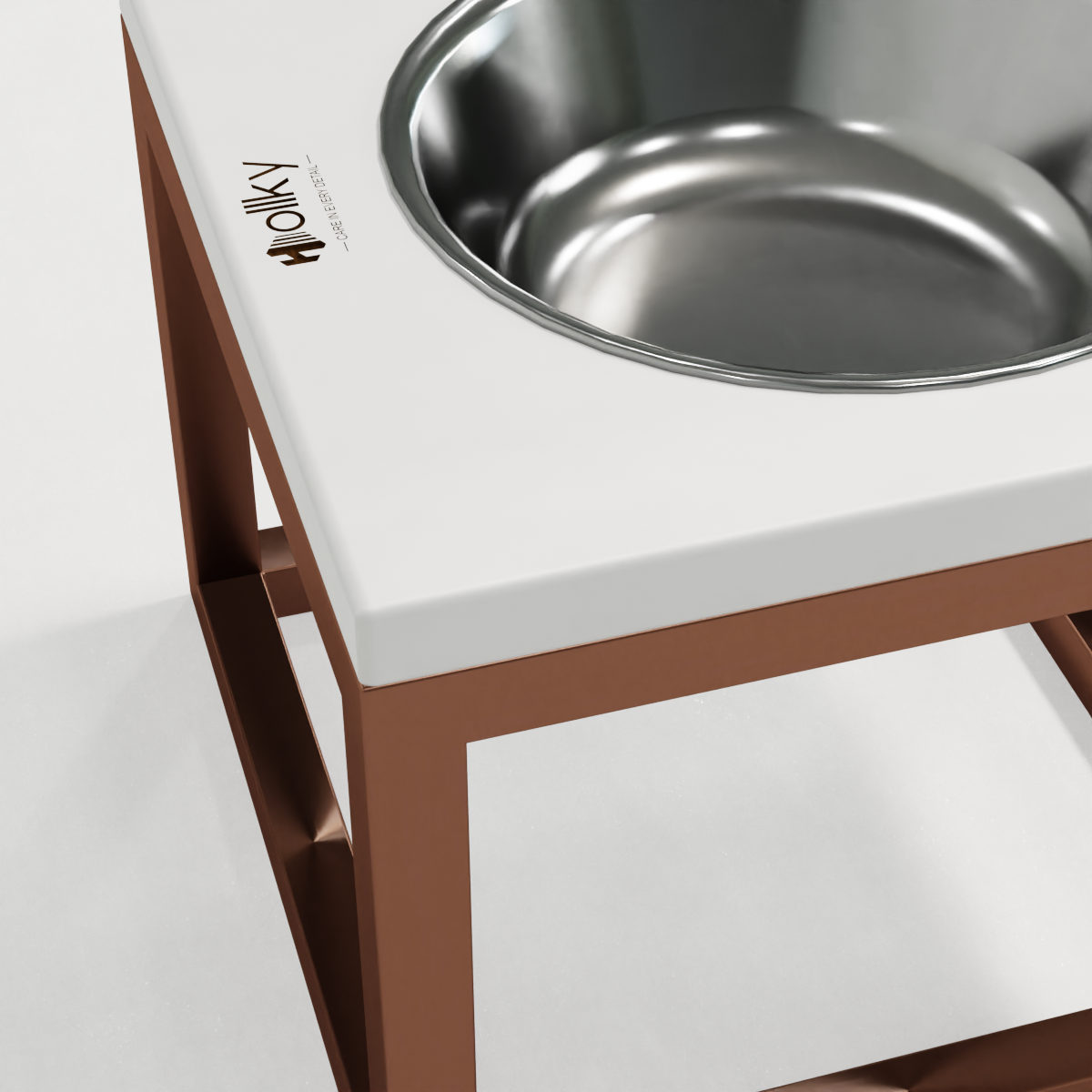 Миска на підставці для великих собак Hollky Base Solo XL 1,8 л (XL-262620-GLWH) - фото 4 Миска на підставці для великих собак Hollky Base Solo XL 1,8 л (XL-262620-GLWH) - фото 4