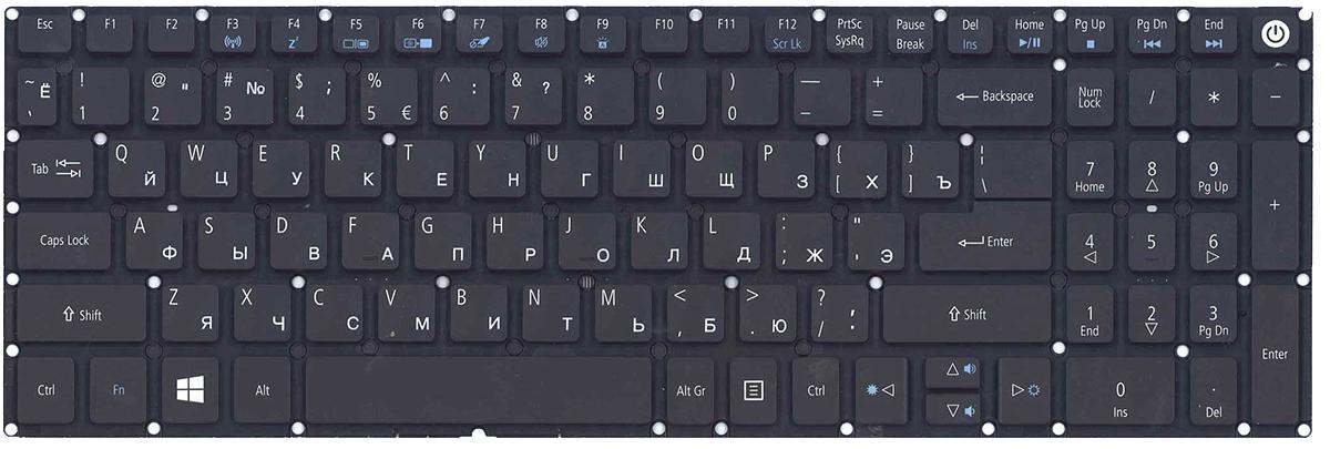 Клавиатура для ноутбука Acer TravelMate TX520-G2-M с подсветкой клавиш матовая (NK.I1517.007)