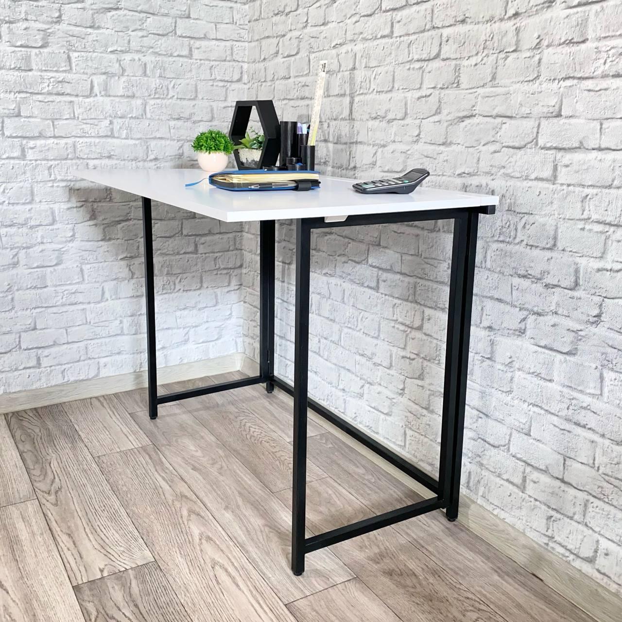 Стол письменный раскладной Krei Компакт 1000х600х750 мм Белый/Черный (ГТ0002.755.03) - фото 2 Стол письменный раскладной Krei Компакт 1000х600х750 мм Белый/Черный (ГТ0002.755.03) - фото 2